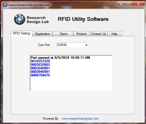 rfid reader interface with pc com port test|rfid usb reader software download.